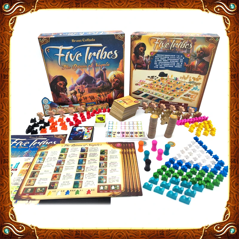 

New Board Game Five Tribes Cards Game Table Games Basic Expansion of Five Tribes Chinese Family Leisure Party Children Adults
