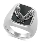 Мужское кольцо из нержавеющей стали, для байкеров, хип-хопа, кольца с изображением орла