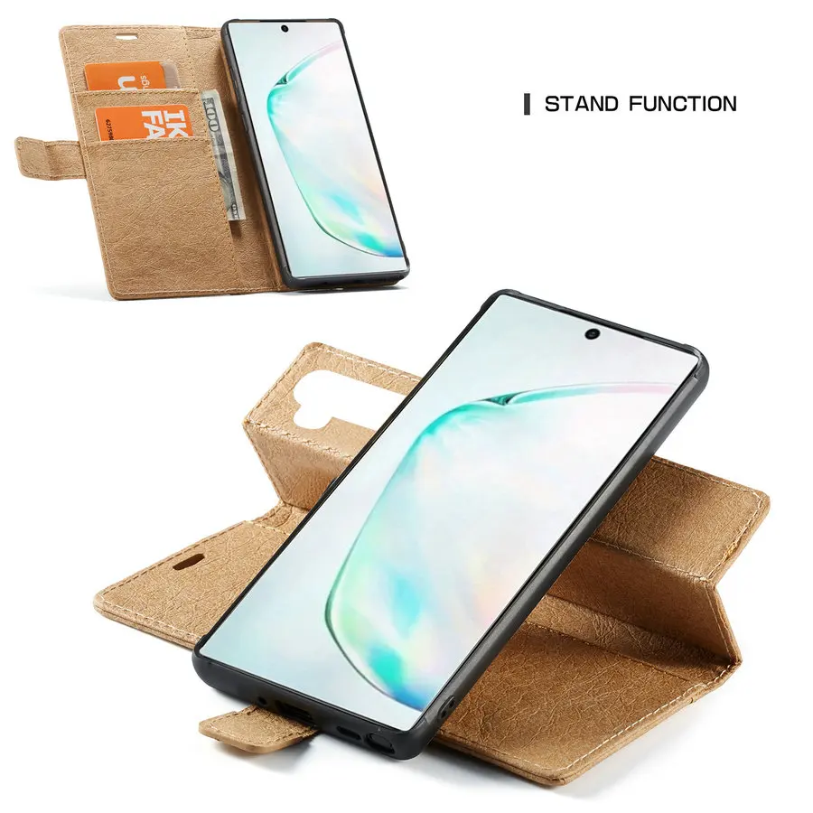Оригинальный чехол CaseMe для Samsung Galaxy Note 10 2 в 1 из крафт бумаги Отделяемый кожаный
