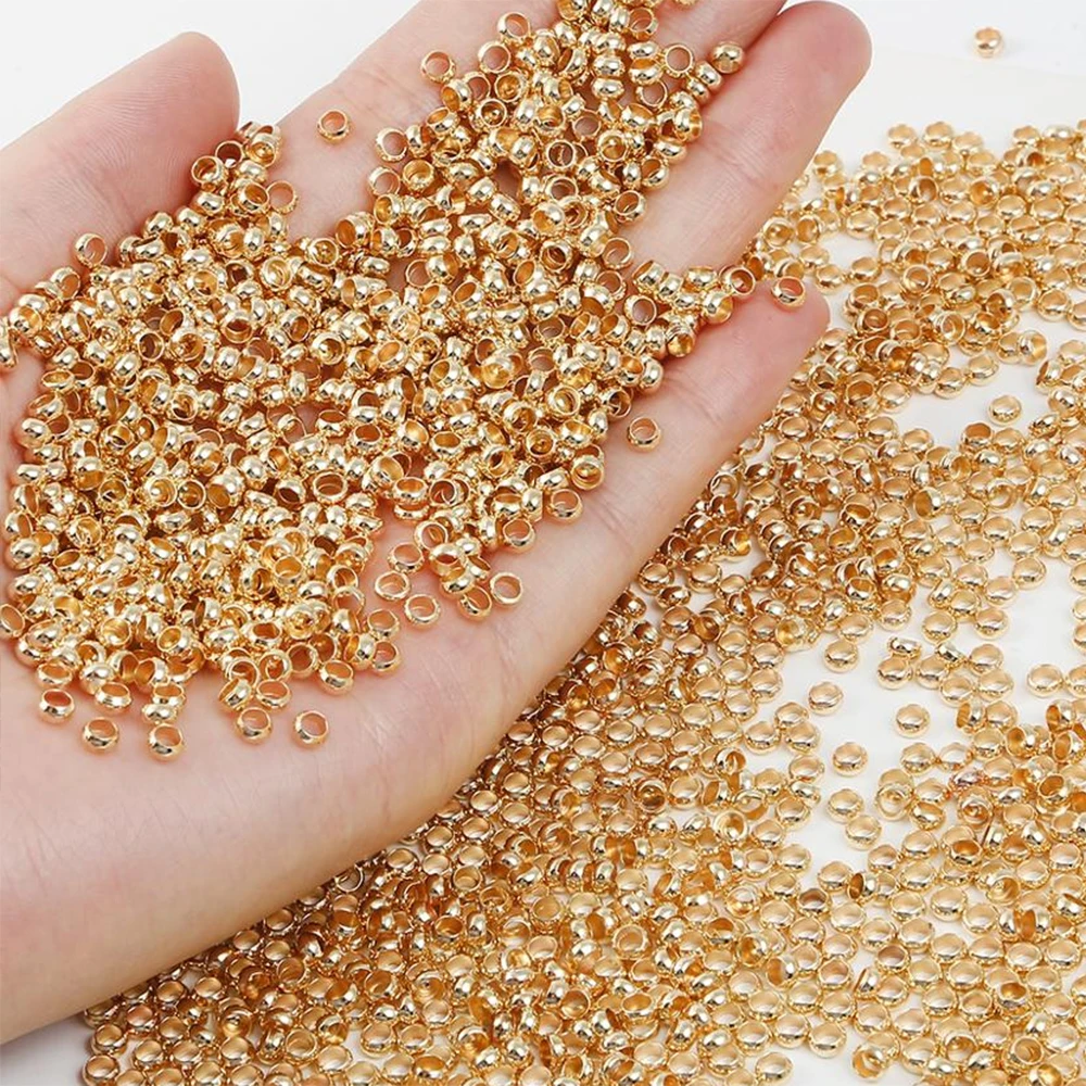 Круглые обжимные бусины KC золотого цвета 100-500 шт. 1 5 2 0 3 4 мм фурнитура для