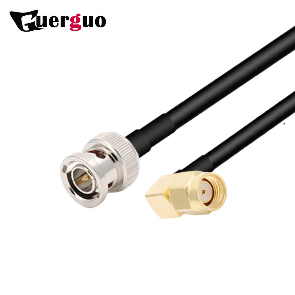 

2pcs RG58 Coaxial Cable BNC Male to RP SMA Male Right Angle Plug RF Adapter Pigtail RG58 Extension Cord Jumper1M 2M 5M 10M
