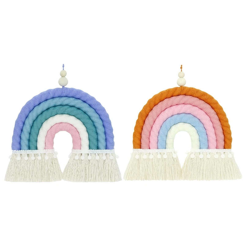 

Ручная работа, цветной гобелен, кружево, радуга, настенное украшение для комнаты, домашнее настенное украшение, украшение