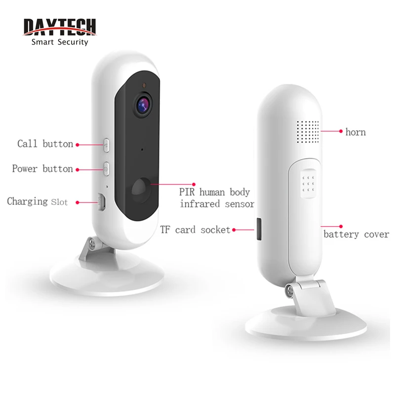 DAYTECH безопасность WiFi аккумулятор камеры 1080P беспроводной домашний CCTV монитор сетевой запись двухстороннее аудио Full HD 720P Обнаружение движения