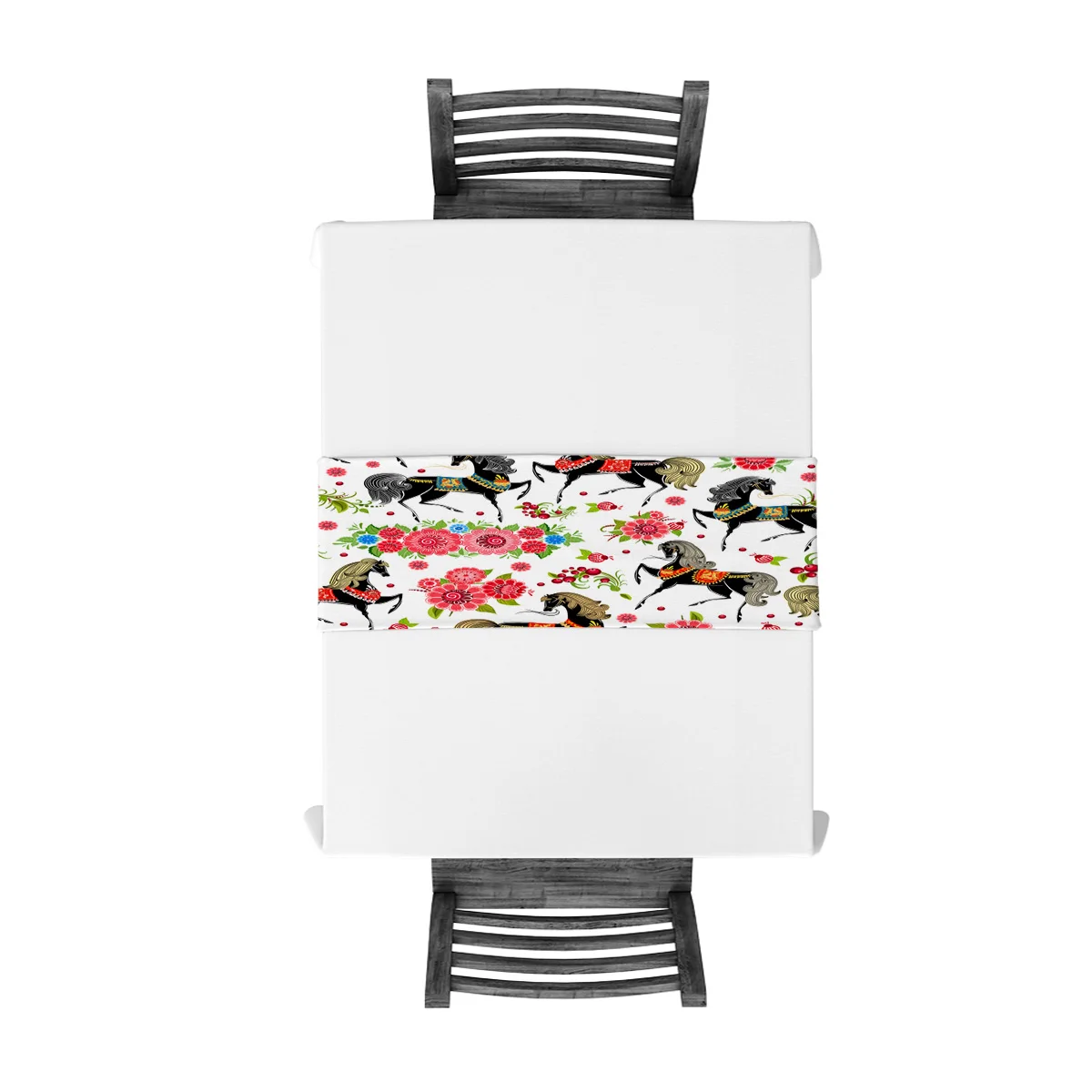 Модный стиль лошадь цветок иллюстрация настольная дорожка Настольный Флаг