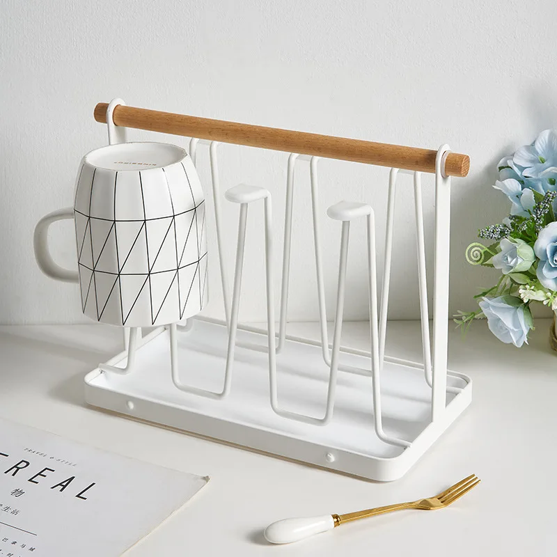 

Modern home kitchen living room desktop simple glass shelf bar counter Nordic wind cup shelf furnishings