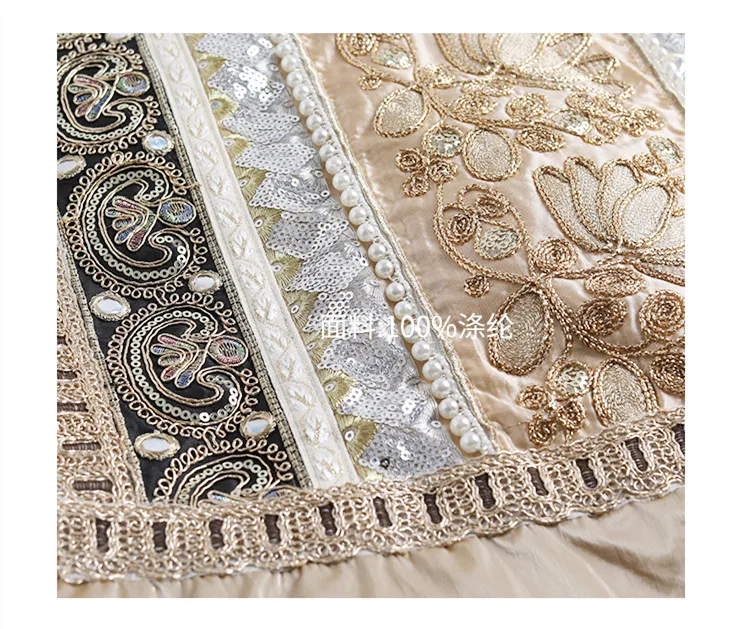 

Fall Winter Women Casual Gold Light Puffer Coat Original Design Oversize Sequined Embroidered Short Duck Down Jacket abrigos