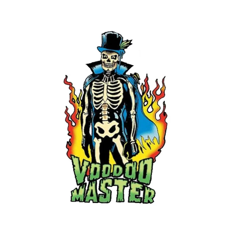 

Cover Scratches HOT VOODOO MASTER TOP HAT FLAMING SKELETON Lnterest Car Sticker Reflective Motorcycle Parts 6.2CM*10.2CM