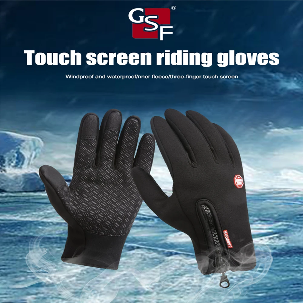 

Warm Winter Ice Fishing Gloves Waterproof Fishing Gloves Full Finger Windproof Leather Fishing Accessories Full Finger