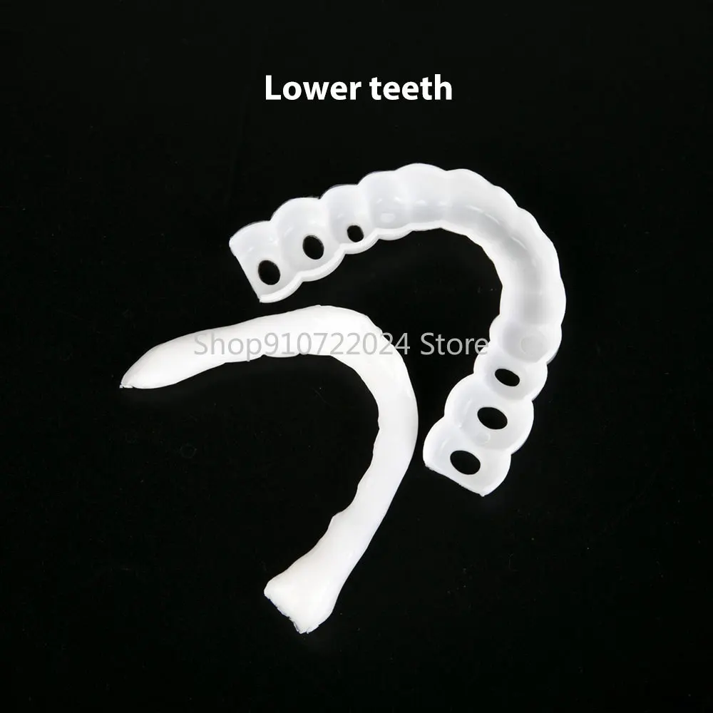 

1 set Perfect Fit Teeth Whitening Fake Tooth Cover Snap On Silicone Smile Veneers Teeth Upper Beauty Tool Cosmetic Teeth
