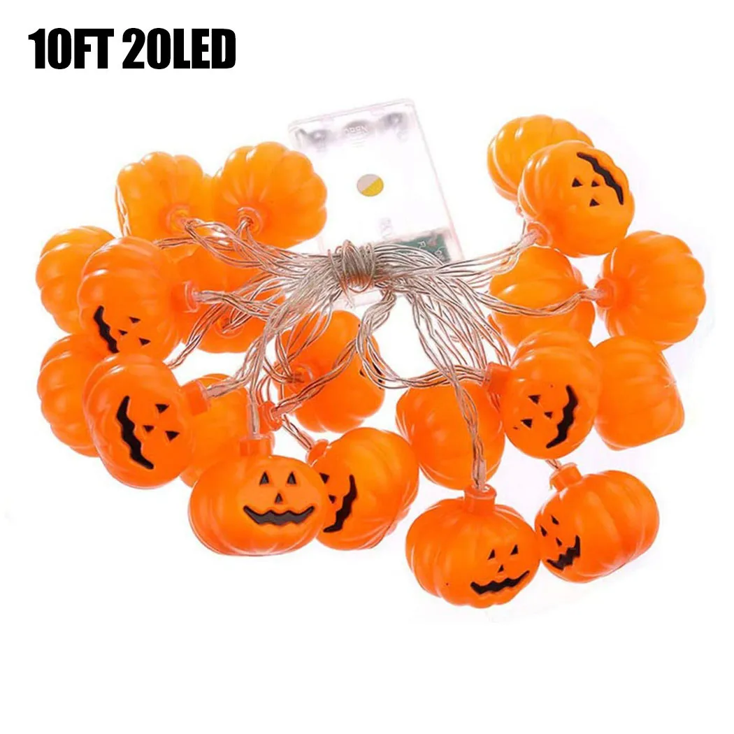 

10 футов 20 светодиодов, Хэллоуин, страшное лицо, лампа-гирлянда в виде тыквы, привидения, фестиваля, сада, заднего двора, украшение для улицы, в...