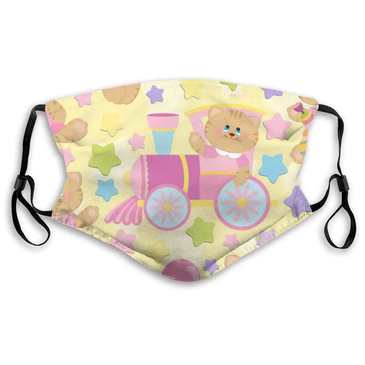 

Baby's Objects with Cat Pattern Unisex Anti-Pollution Mask Dust Mask with Filter Mask Black