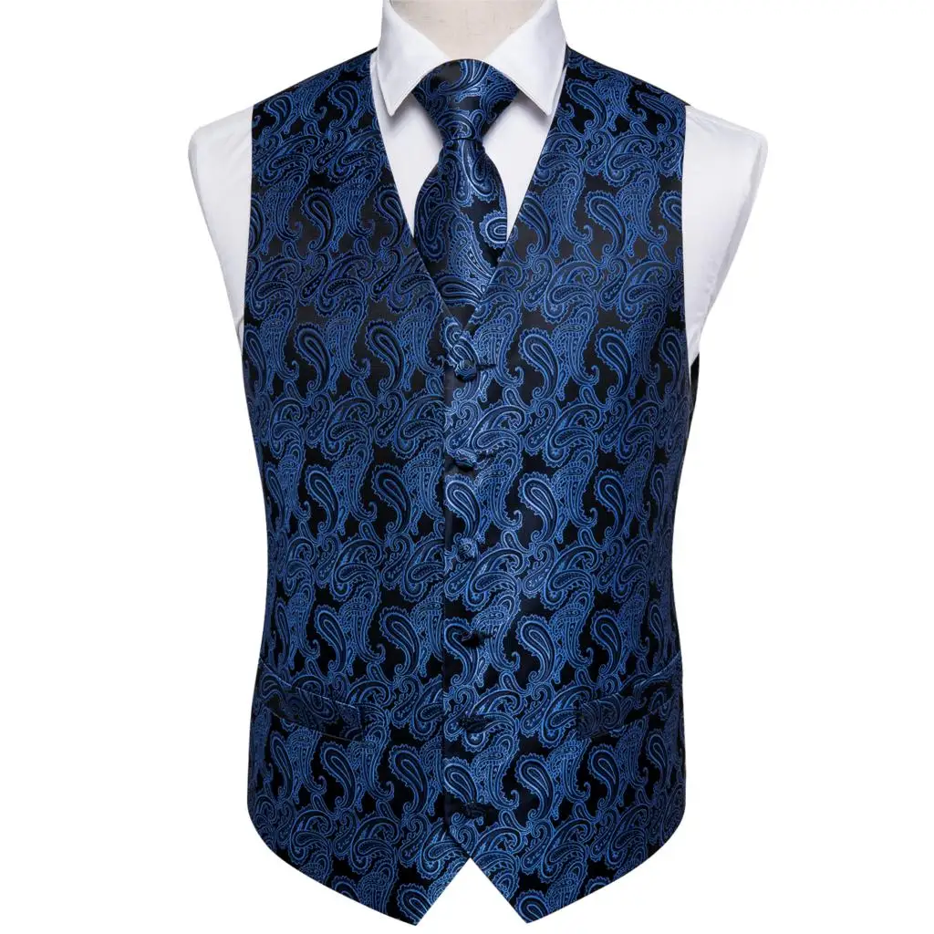 MJTZ-0010-JZ-01 Hi-Tie мужской жилет костюм с запонками Hanky Свадебный сценический жилет для мужчин Золотой блестящий жилет с блестками желтые классические жилеты - Цвет: MJTZ-0010-JZ-01