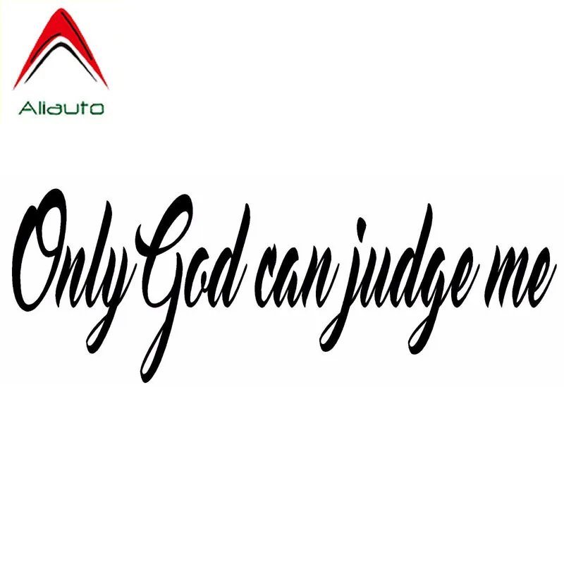 

Забавные автомобильные наклейки Aliauto, виниловые водонепроницаемые наклейки «Только Бог может судить меня», черные/серебряные, 20 см * 7 м