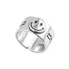 Винтажные Регулируемые кольца в стиле панк со смайликом для мужчин и женщин