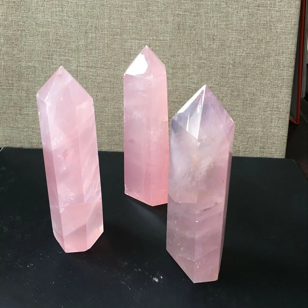 

40-50mm pink Natural Stones Crystal Point Wand Amethyst Rose Quartz Healing Stone Energy Ore Mineral Crafts Home Decoration
