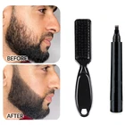 Борода ручка борода наполнитель карандаш и кисть Усилитель роста бороды Водонепроницаемый усы раскраски инструменты для обработки