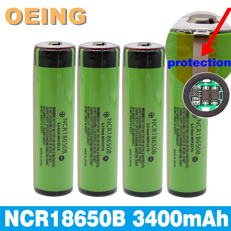 

100% Оригинальный Защищенный 18650 NCR18650B литий-ионный аккумулятор 3,7 в с печатной платой 3400 мА/ч для фонарика 18650 батареи для использования
