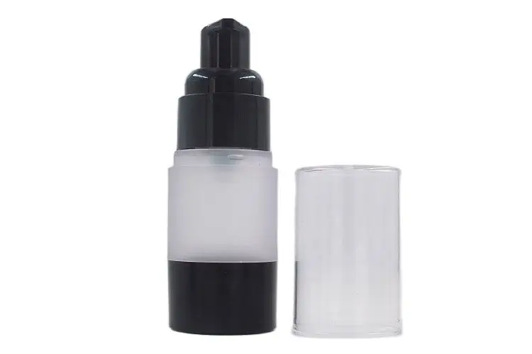 15 мл матовый черный пластиковый безвоздушный флакон
