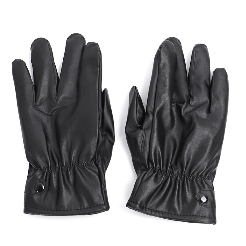 Женские кожаные перчатки с флисовой подкладкой зимние длинные сенсорным экраном