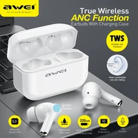 awei ta1 2021 tws anc active noise cancelling enc earbuds gaming mode headset hifi bass stereo music with mic for iphone 12