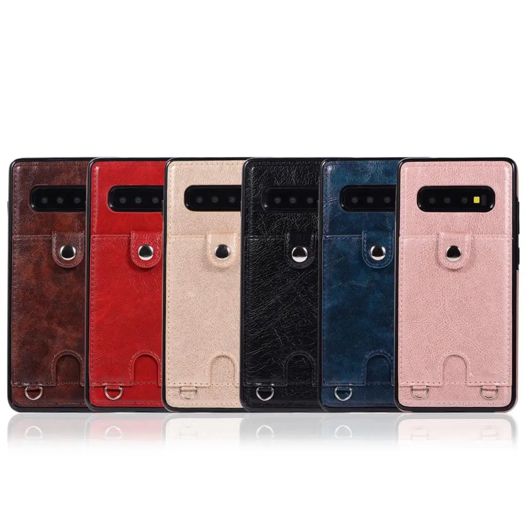 Haissky Винтажный чехол из искусственной кожи для samsung Note 10 10+ 9 8 S10 S10 Plus S9 S8 Plus S7 Edge карточный Карманный чехол с ремешком