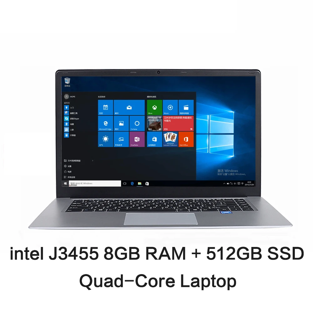 

15.6 inch Student Laptop intel J3455 Quad Core 128GB 256GB 512GB SSD ROM 8GB RAM Notebook Computer Windows 10 Laptop Ultrabook