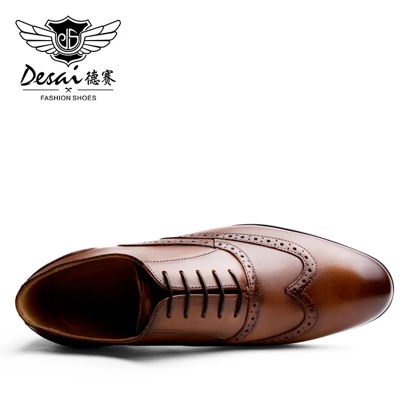 DESAI бренд из натуральной нешлифованной кожи Для мужчин Туфли оксфорды Британский