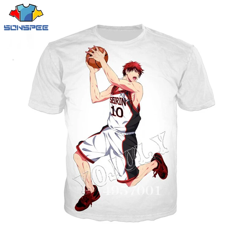 

SONSPEE Anime Kuroko Basketball 3D Print Harajuku Clothing Unisex Casual Fashion T-Shirt Short-Sleeved Men Tee Top Pullover