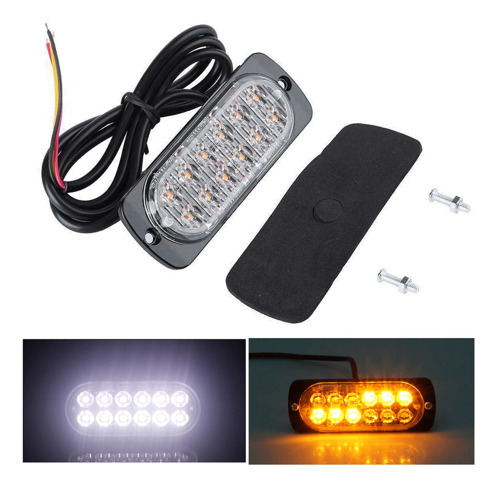 

1 Pc 12 LED Light Bar Amber Car Truck Side Marker Light Turn Light Bar Indicators Lamp Hazard Beacon Warning Lamp 12V-24V