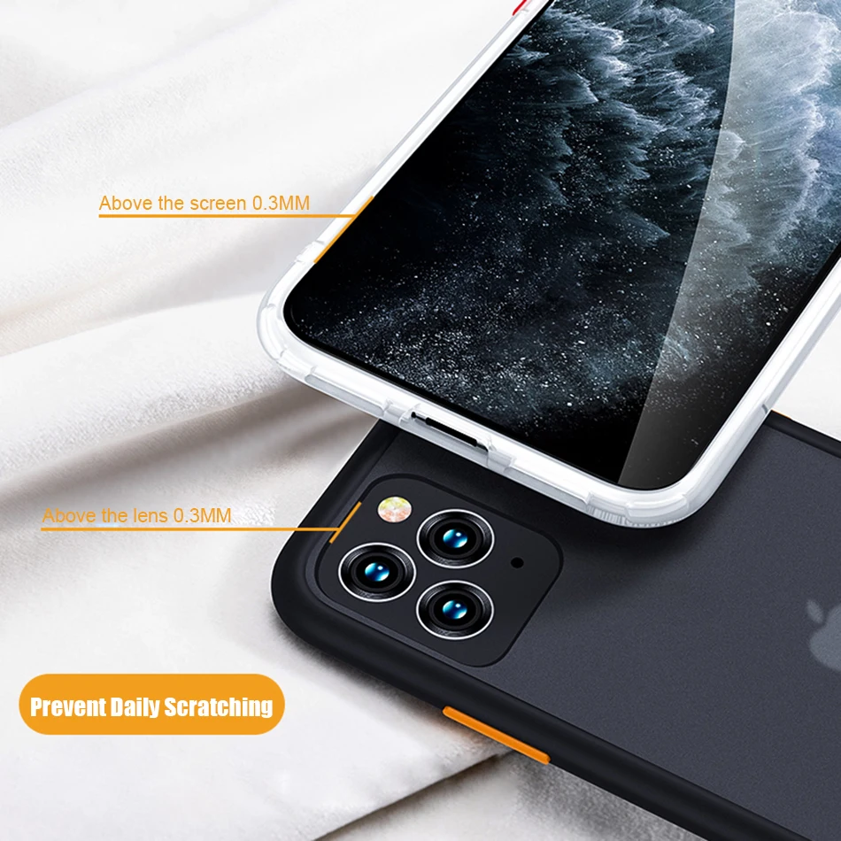 Противоударный силиконовый чехол-бампер для iPhone 11 Pro Xs Max Xr X, прозрачный 360 матовый защитный чехол для iPhone 7 8 Plus, Fundas