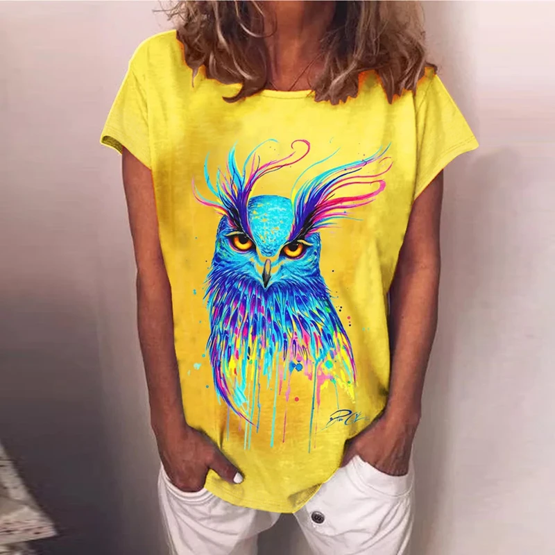 

Women's T-Shirts All-Match Short Sleeve Printed Pullover Floral Printed Tops Summer Fashion Female V-Neck Clothing Plus Size