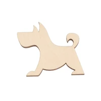 dog shape laser cut christmas decorations woodcut outline silhouette blank unpainted 25 pieces wooden shape 0262