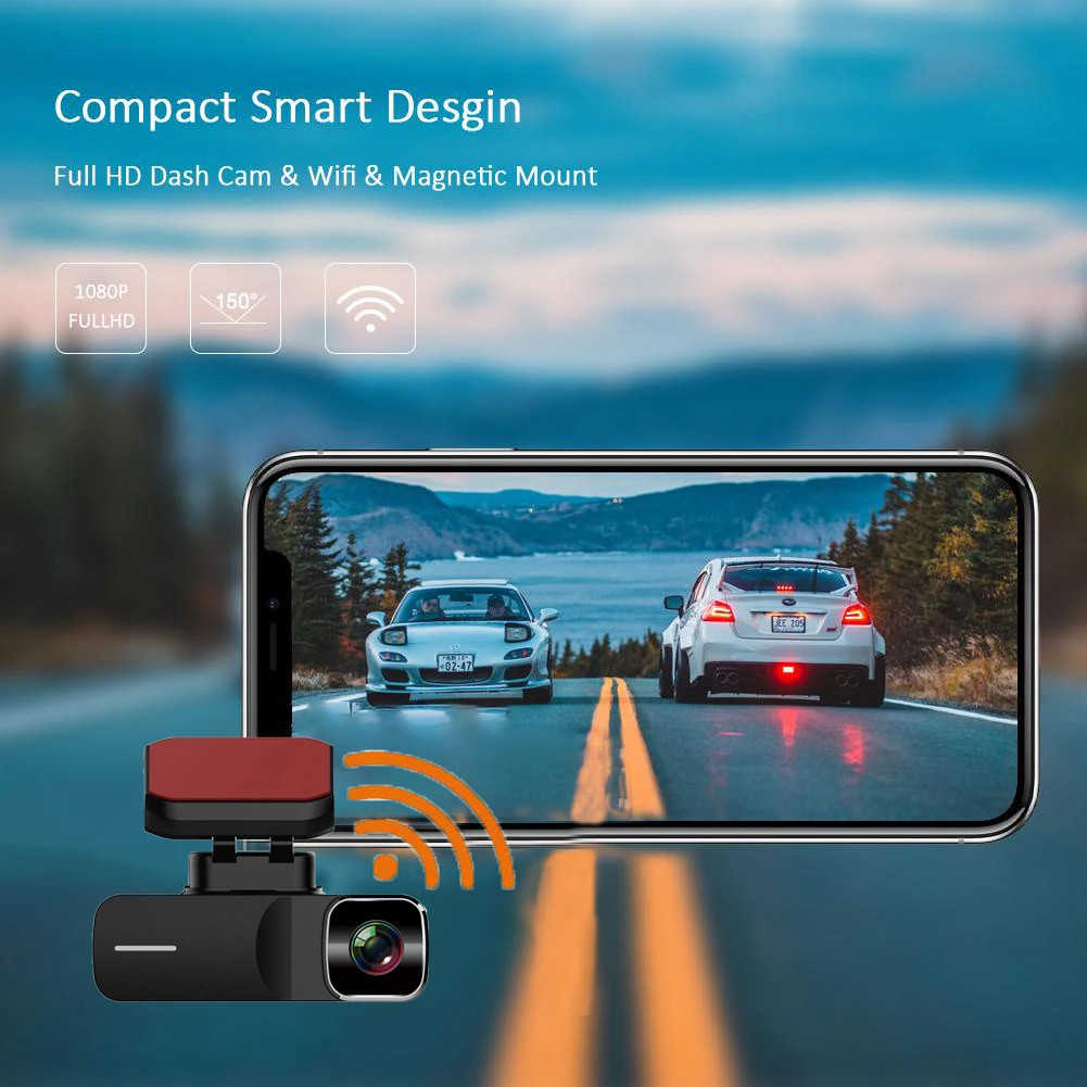 Видеорегистратор JWKG GS30W Wi-Fi Full HD 1080P G-датчик ночное видение угол обзора 170 градусов
