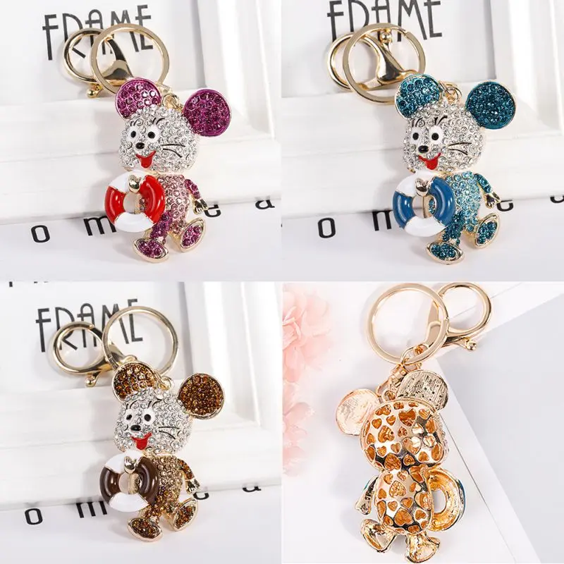 

2020 прекрасный животный женский брелок для девушек милые мышки кукла с дизайном из сплава ключница Сумочка Подвеска для телефона