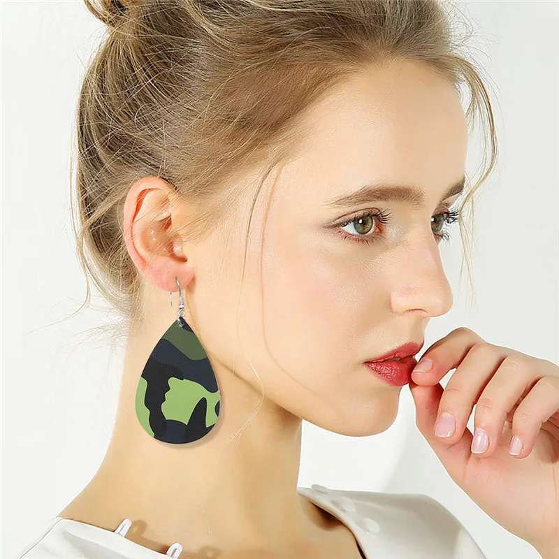 Ювелирные изделия каплевидные серьги из искусственной кожи для женщин