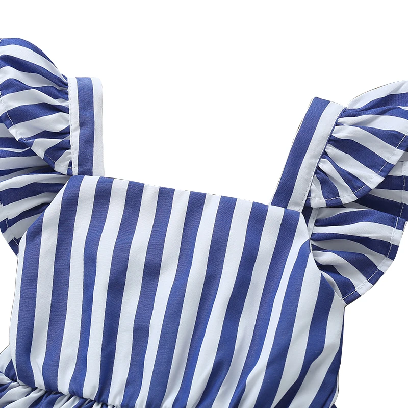 BINIDUCKLING 2020 летнее синее и белое модное женское платье в Корейском стиле с большим