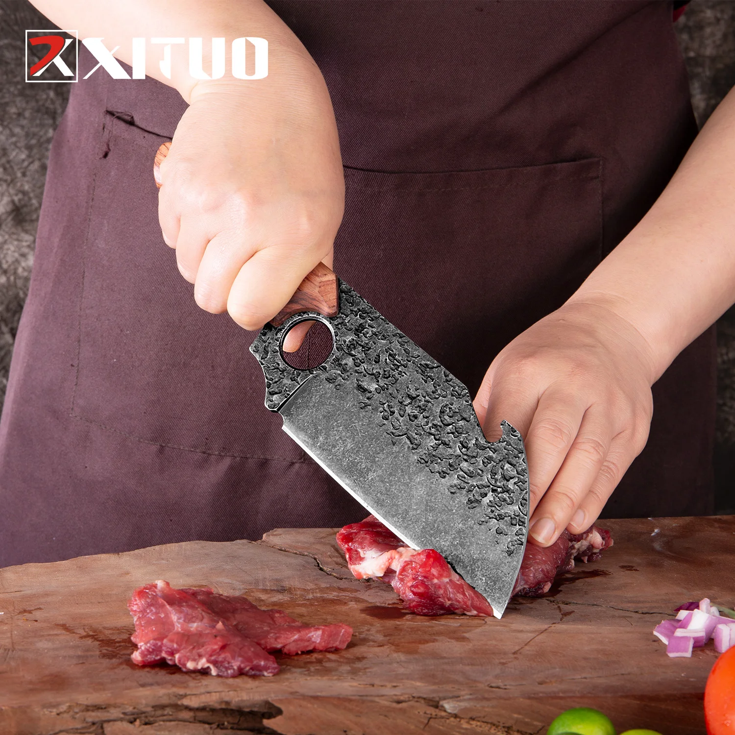Профессиональный нож XITUO ручной работы Кливер из нержавеющей стали для мяса