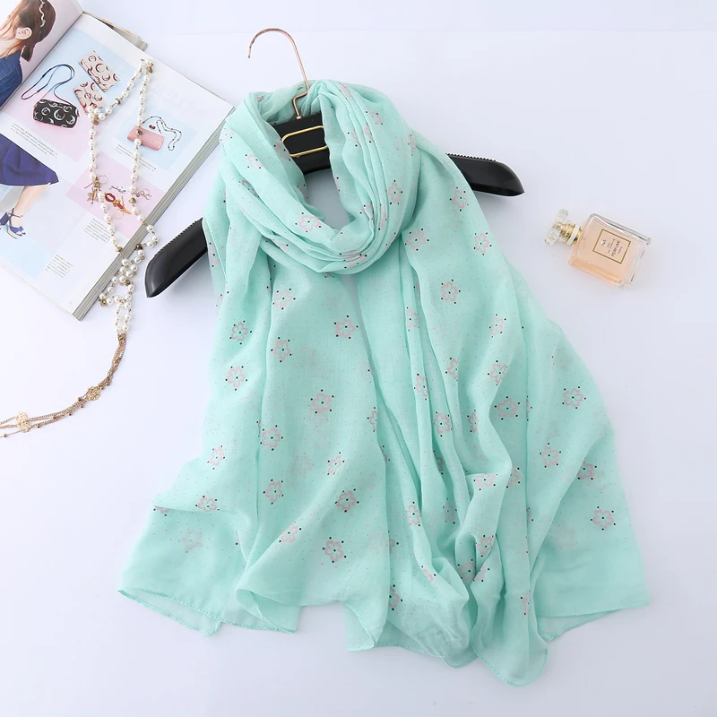 

2021 new brand spring women scarf Embroider fashion long scarves cotton winter shawl lady pashmina bandana foulard hijabs female