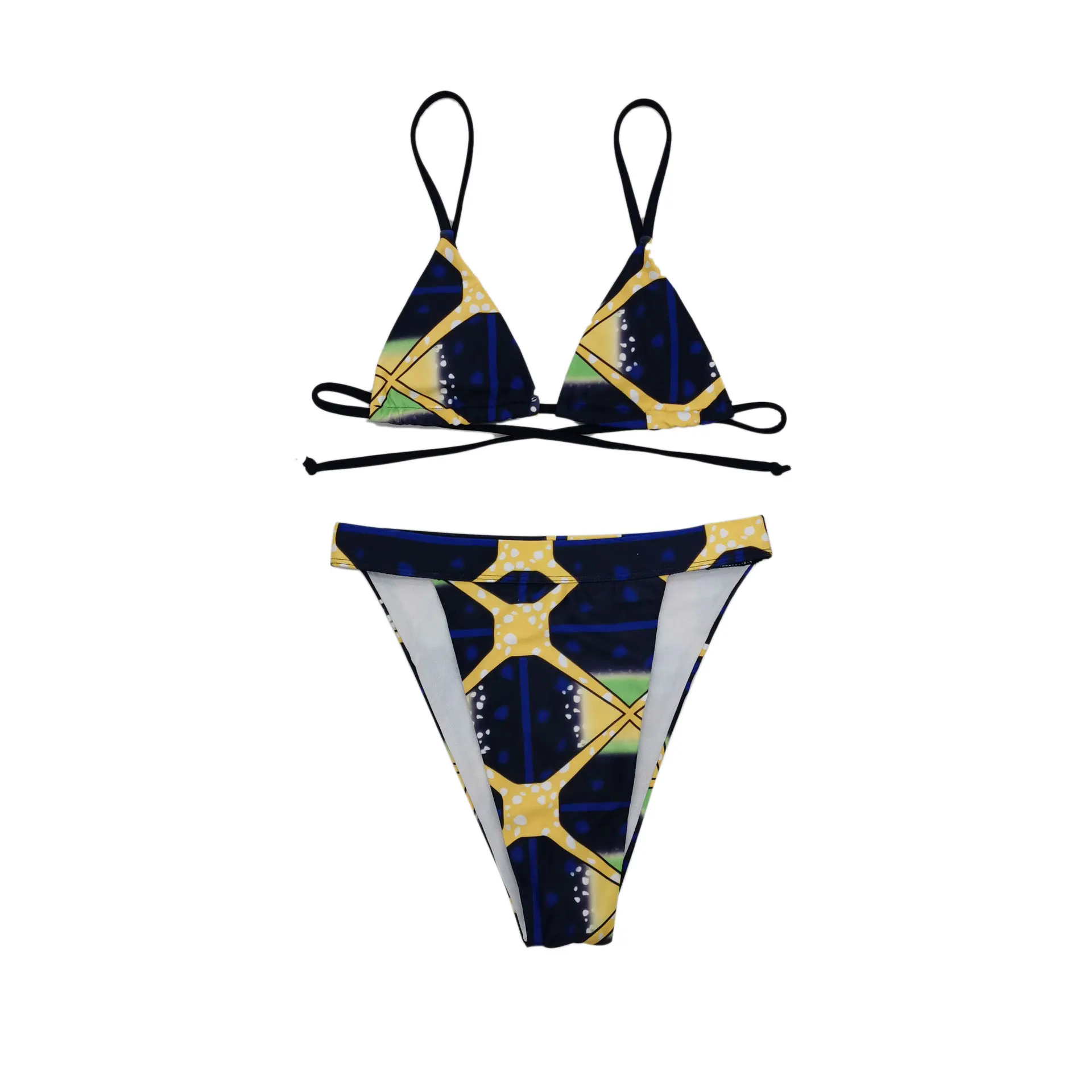 Женский купальный костюм Meihuida в стиле ретро комплект бикини с принтом пуш-ап и