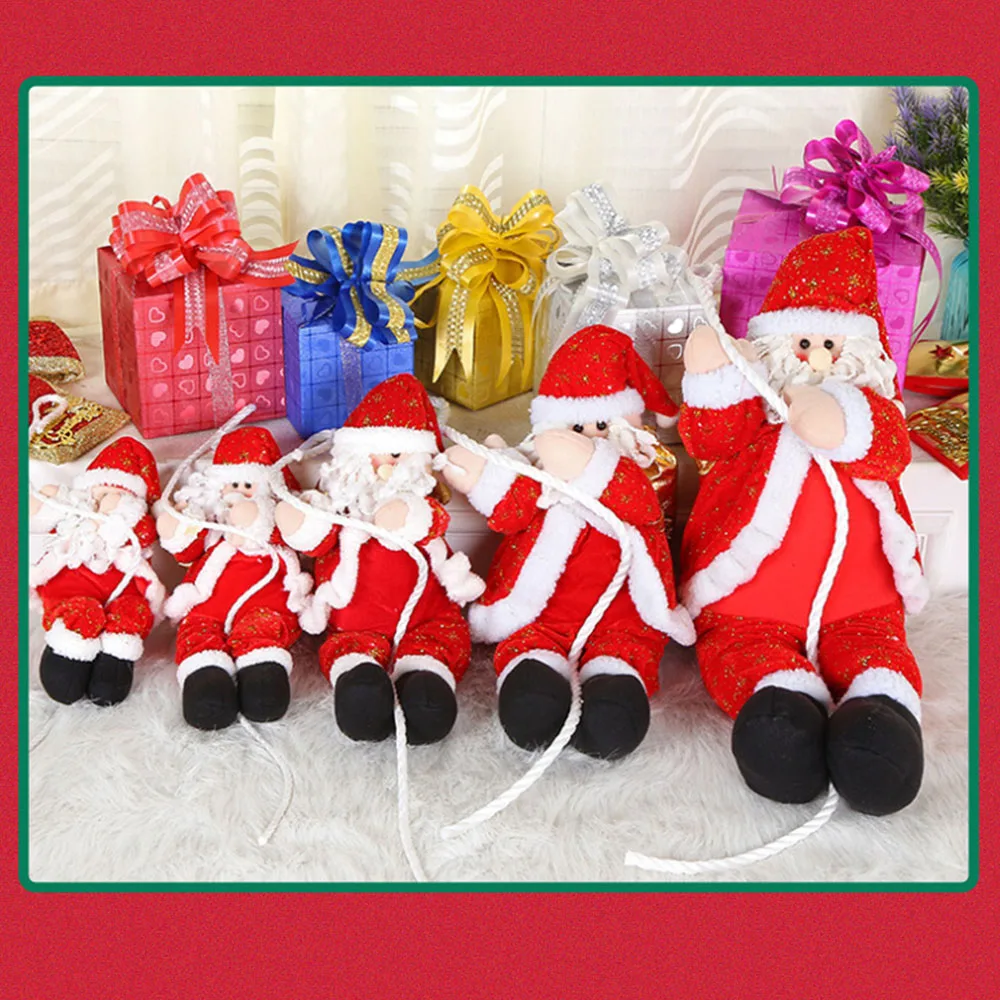 

Santa Claus Merry Christmas 22/30/36cm Santa Claus Climbing Rope Doll Pendant Christmas Tree Ornament Xmas Decorations New Year'