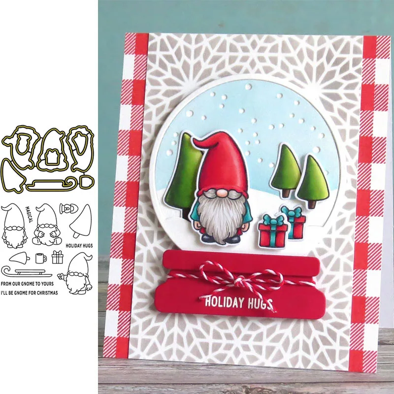 Santa Claus Clear Stamps &amp Metal Cutting Dies for Scrapbooking and Card Making Paper Craft 2019 New die cuts | Дом и сад
