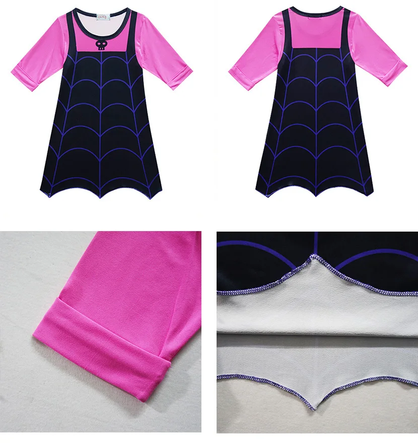 Vampirina/платье для девочек на Хэллоуин; Детский карнавальный Рождественский костюм вампира; детская одежда для дня рождения; летняя одежда; аксессуары