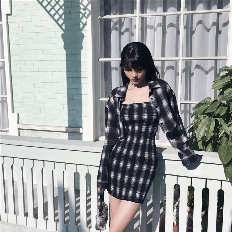 Платье Ruibbit женское на бретельках пикантное мини платье трапеция в готическом