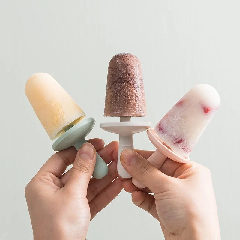 

Home Ice Cream Mold Popsicle DIY Tool Silicone 4-hole Ice Mold Children Dessert Ice Cream Mold Kitchen Tools DIY Ice Cream