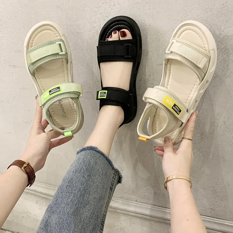 

Green Platform Women Sandals 2021 Summer Adjustable High Heels Female Chunky Wedges Shoes for Women Sandalias Plataforma Mujer