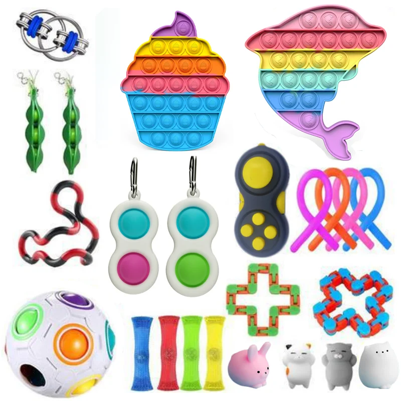 

TOP Fidget Toys Pack Anti Stress Toy Set Marble Relief Gift for Adults Girl Children Sensory Antistress Relief Figet Toys Box