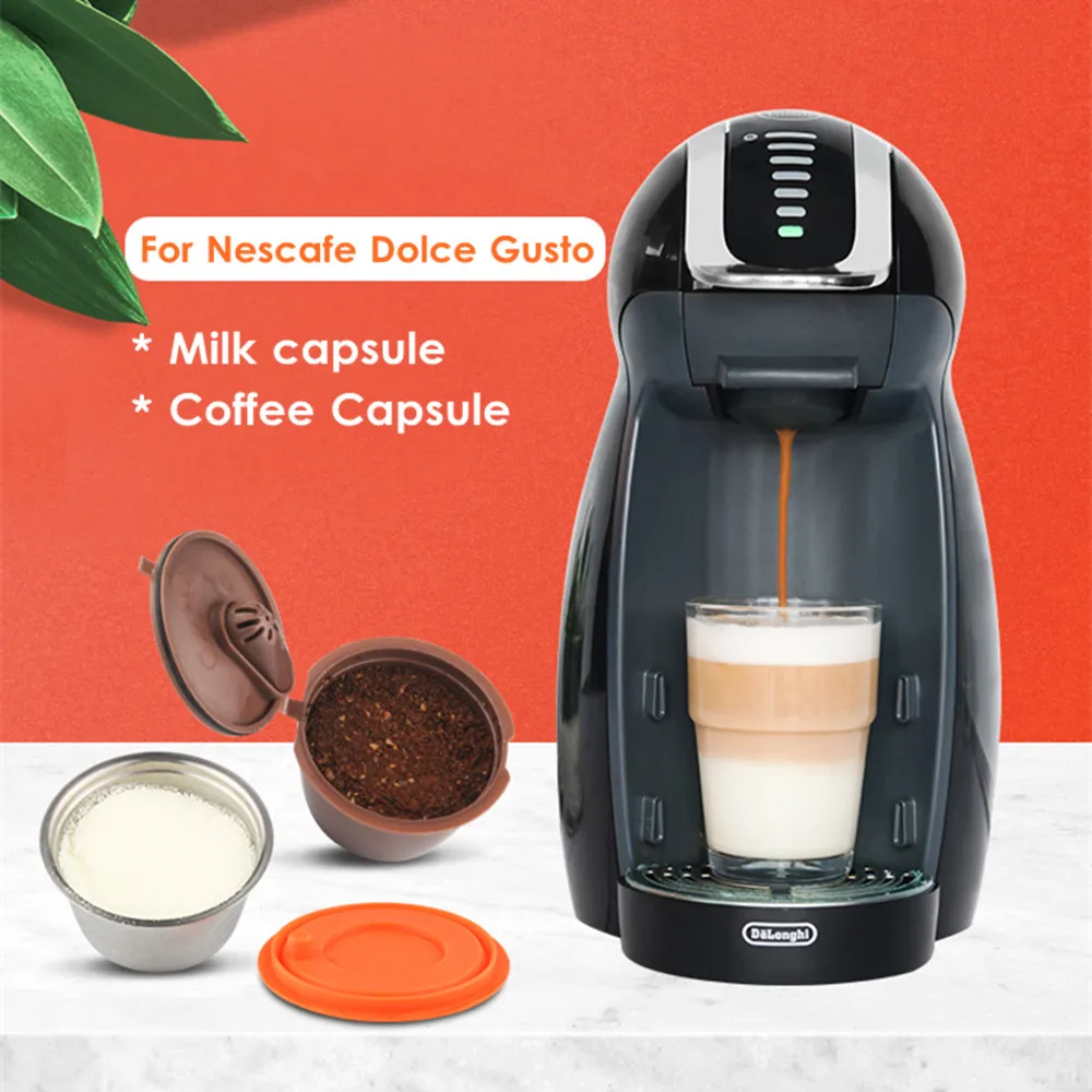 ICafilas фильтры для молочной пены Nescafe из нержавеющей стали, многоразовые Многоразовые капсулы для молока, капсулы для капсул Nescafe Dolci Gusto
