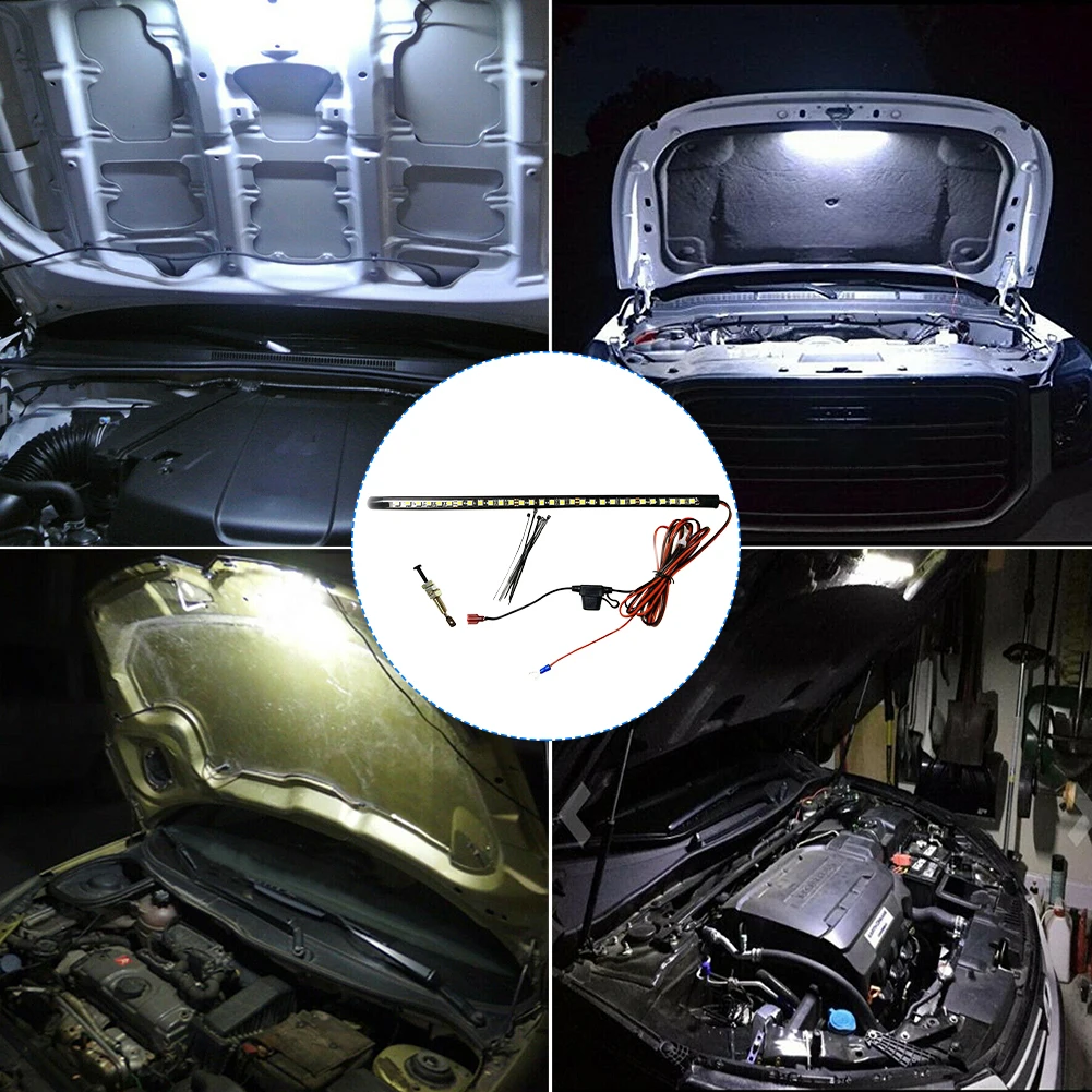 

Strip With Automatic Switch Car Accessories White Trucks Under Hood LED Light Kit Engine High Brightness Inspection Waterproof