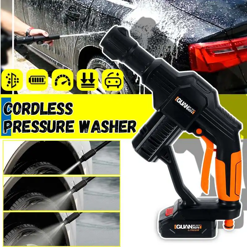 20V Cordless High Pressure Washer Auto Spray Powerful Car Washer Electric Water Gun Foam Handheld Cleaner Garden Water Jet