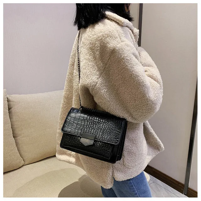 YOJESSY Retro small bag women spring and summer new wave wild crocodile pattern fashion chain messenger | Багаж и сумки